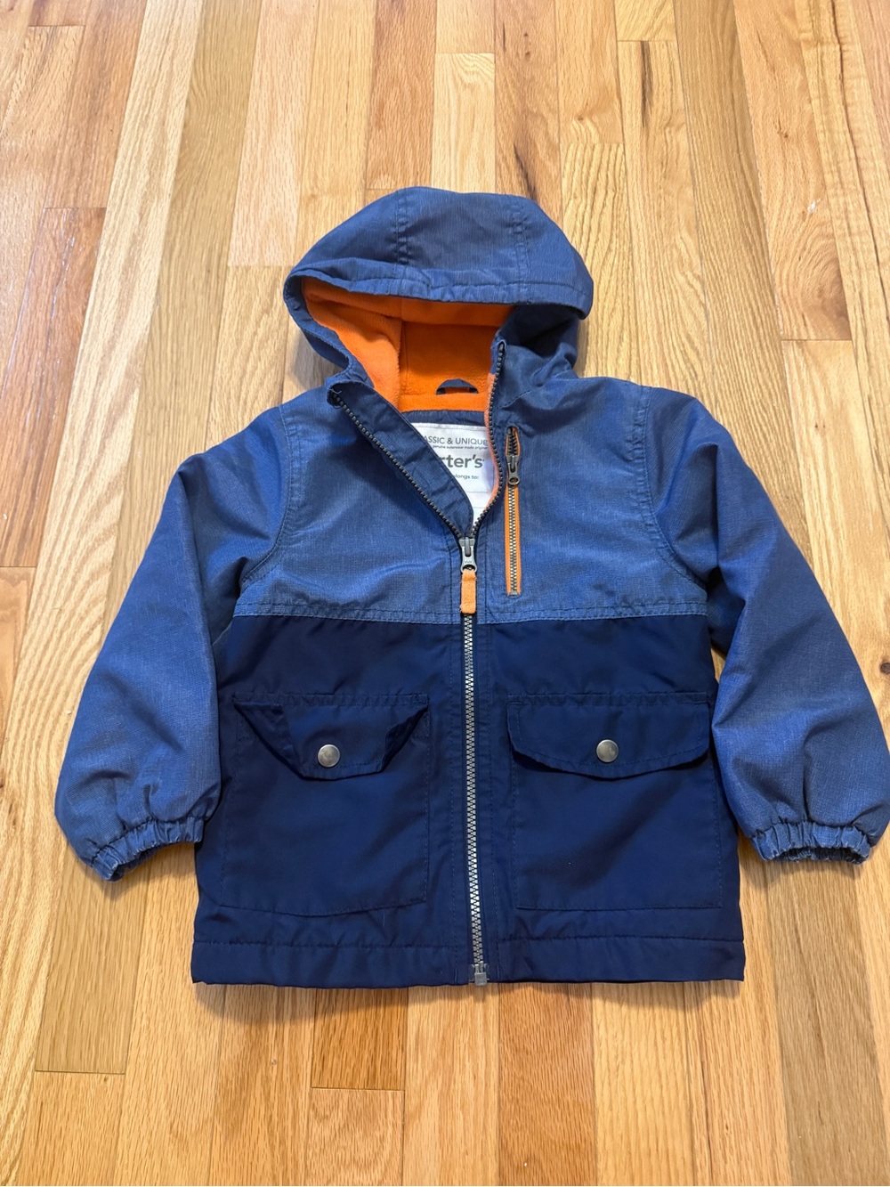 Children's Two-Tone Navy & Royal Blue Hooded Jacket - Carter's
